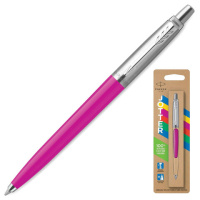 Шариковая ручка Parker Jotter Orig Magenta синяя, корпус розовый, нержавеющая сталь