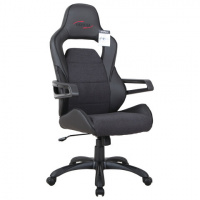 Кресло геймера Brabix Nitro GM-001 ткань, экокожа, черная, крестовина пластик