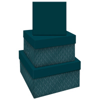 Набор квадратных коробок 3в1, MESHU 'Emerald style. Base.', (19,5*19,5*11-15,5*15,5*9см)