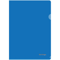 Папка-уголок Berlingo синяя прозрачная, А4, 180мкм