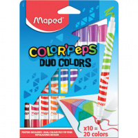 Фломастеры для рисования Maped Color'peps Duo 20 цветов, двухсторонние, смываемые