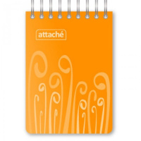 Блокнот Attache Fantasy оранжевый, А7, 80 листов, в клетку, на спирали, пластик