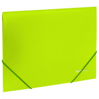 Пластиковая папка на резинке Brauberg Neon зеленая, А4, до 300 листов