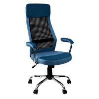 Кресло руководителя Helmi HL-E41 'Stylish', ткань/сетка, синяя/голубая