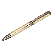 Ручка шариковая Delucci 'Completo', синяя, 1,0мм, корпус золото/оружейный металл, поворотн., подар.