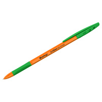 Шариковая ручка Berlingo Tribase grip orange зеленая, 0.7мм