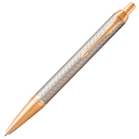 Шариковая ручка автоматическая Parker IM Premium M, серебристый/позолоченный корпус, 1931687