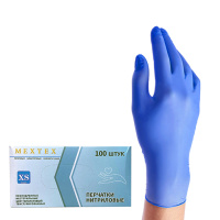 Перчатки нитриловые Mextex р.S, синие, 50 пар