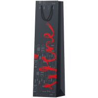 Пакет подарочный 12*36*8,5см ArtSpace 'Black and red', отд. выбор. лаком, матовое ламинированние, по