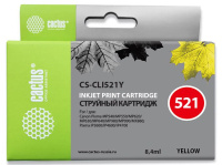 Картридж струйный Cactus CS-CLI521Y желтый (8.4мл) для Canon Pixma MP540/MP550/MP620/MP630/MP640/MP6