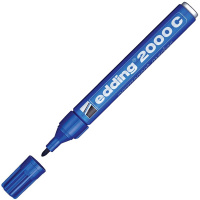 Маркер перманентный Edding 2000C синий, 1.5-3мм, круглый наконечник, универсальный, заправляемый, ал