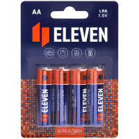 Батарейка Eleven AA LR06, алкалиновая, 4шт/уп