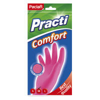 Перчатки резиновые Paclan Comfort р. M, розовые