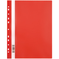 Папка-скоросшиватель пластик. перф. OfficeSpace А4, 120мкм, красная с прозр. верхом
