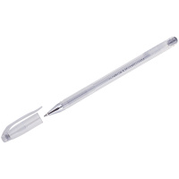 Ручка гелевая Crown Hi-Jell Metallic серебристый металлик, 0.7мм