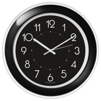 Часы настенные Troyka 122201202 d=30см, черная рамка