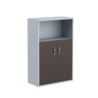 Шкаф для персонала Skyland Imago СТ-2.1, с глухими малыми дверьми, венге-магия/металлик, 770х365х120
