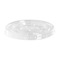 Крышка для одноразовых стаканов Стиролпласт d=95мм, с крестовым отверстием, прозрачная, 50шт/уп