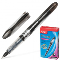 Ручка-роллер Beifa A Plus Liquidly черная, 0.33мм, бело-черный корпус