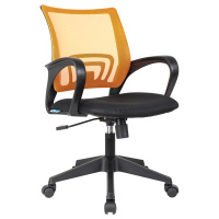 Кресло оператора Helmi HL-M95 (695) 'Airy', спинка сетка оранжевая/сиденье ткань TW черная, механизм