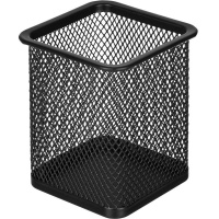 Подставка для ручек Attache 80х80х90мм, черная, квадратная, металлическая сетка