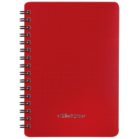 Записная книжка А6 60л., на гребне OfficeSpace 'Base', красная пластиковая обложка