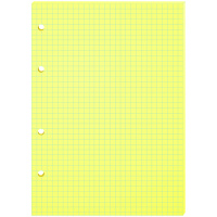Сменный блок для тетради на кольцах Officespace желтый, А5, 80 листов, в клетку