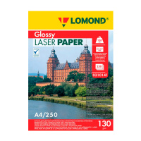 Фотобумага для лазерных принтеров Lomond A4, 250 листов, 130г/м2, белая, глянцевая, 0310141