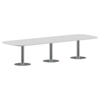 Конференц стол ПРГ-7 Белый/Алюминий 3600х1200х750
