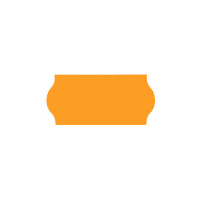 Этикет-лента волнистая 12х26мм, 1000шт/рул, 10рул, оранжевая