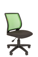 Кресло офисное Chairman 699 ткань, черная, светло-зеленая, крестовина пластик, без подлокотников