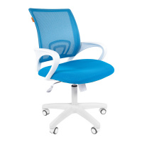 Кресло офисное Chairman 696 ткань, голубая, крестовина пластик, белая