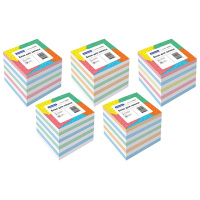 Блок для записей непроклеенный Officespace 5 цветов, 90х90мм, 1000 листов