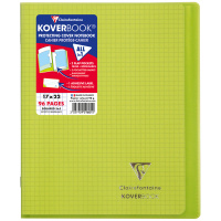 Бизнес-тетрадь 48л., 170*220мм, клетка Clairefontaine 'Koverbook', пластик. обложка, зеленая, 90г/м2