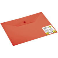 Папка-конверт с кнопкой п/прозр, А4, 0,18мм, Dolce Costo, красный