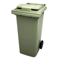 Контейнер-бак мусорный 120л на 2ух колесах с крышкой зеленый