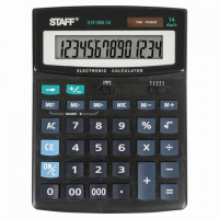 Калькулятор настольный Staff STF-888-14 черный, 14 разрядов