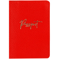 Обложка для паспорта OfficeSpace 'Naples', кожа, красный, тиснение фольгой