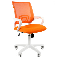 Кресло офисное Chairman 696 ткань, оранжевая, крестовина пластик, белая