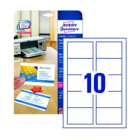 Визитные карточки Avery Zweckform Quick&Clean C32016-10, белые сатиновые, 85х54мм, 220г/м2, 10шт на