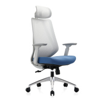 Кресло руководителя Chairman CH580 ткань, серая/голубая, серый пластик