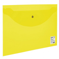 Пластиковая папка на кнопке Staff желтая прозрачная, А4