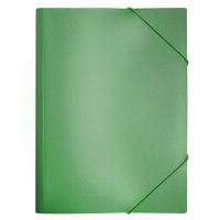 Пластиковая папка на резинке Бюрократ зеленая, A4, 15мм, PR04grn