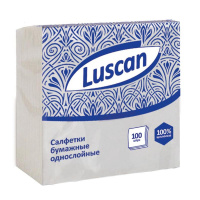 Салфетки сервировочные Luscan белые, 24х24см, 1 слой, 100шт