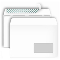 Конверт почтовый Bong С5 белый, 162х229мм, 80г/м2, 1000шт, стрип, прав. окно