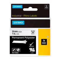 Лента для принтера этикеток Dymo Rhino 24мм х 5.5м, черный/белый, полиэстер, S0773830