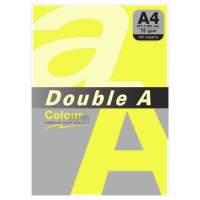 Цветная бумага для принтера Double A неон желтая, А4, 100 листов, 75 г/м2