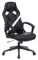 Кресло геймера Zombie Driver экокожа, черная/белая, крестовина пластик, подголовник