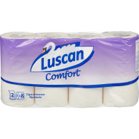 Туалетная бумага Luscan Comfort в рулоне, белая, 21.88м, 2 слоя, 8 рулонов