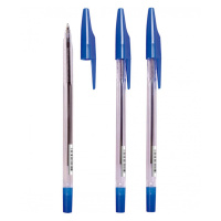 Ручка шариковая Стамм '333' синяя, 0,7мм, прозрачный корпус